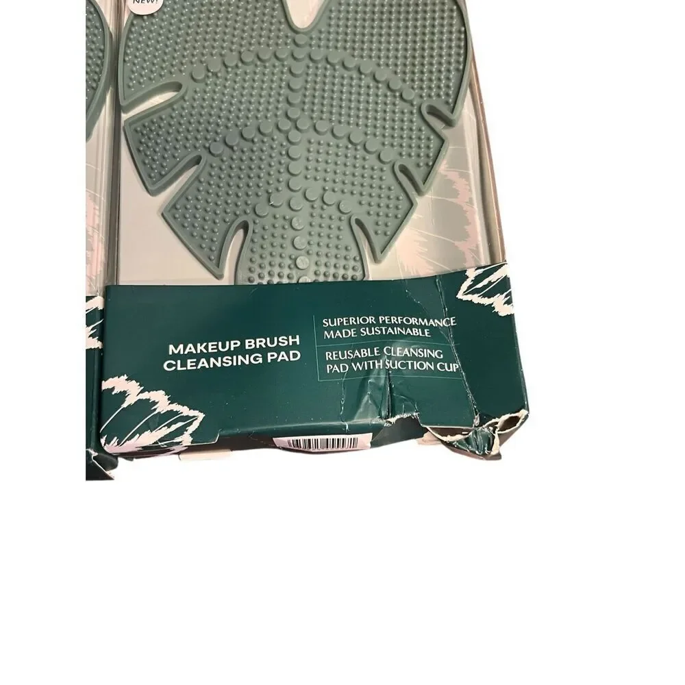 2 EcoTools Makeup Brush Cleansing Pad Cleaner Mat For One Size Green palm leaf